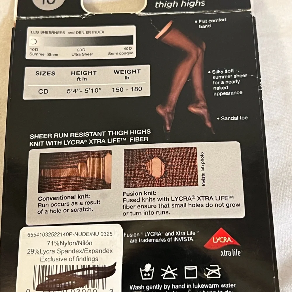 Lot of 4 NEW Peds CD Nude 3 Regular Control Top Silky Run Resistant 1 Thigh High